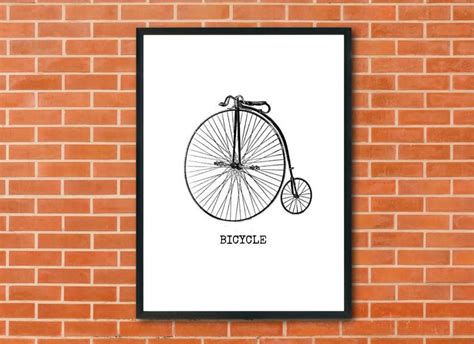 Vintage Bicycle Printable Bicycle Printable Instant Etsy Bicycle