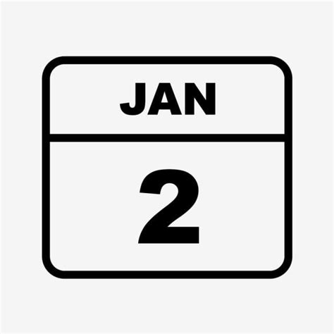 2nd Calendar Clipart Vector January 2nd Date On A Single Day Calendar