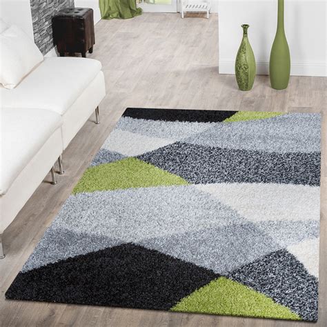 The ruckstuhl manufactory was founded in 1881 in the swiss city of langenthal. Moderner Hochflor Teppich Shaggy Vigo Gemustert in Schwarz ...