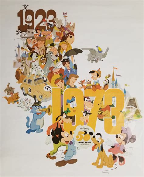 Walt Disney Productions 50th Anniversary Poster Id Aprdisneyana18322