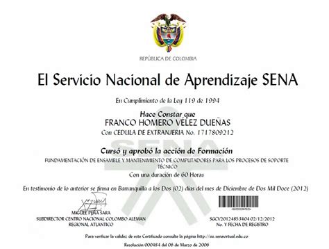 El curso sena mantenimiento de computadores es un programa académico que tiene únicamente 40 horas de duración. MAPAS MENTALES: certificado de sena en mantenimiento