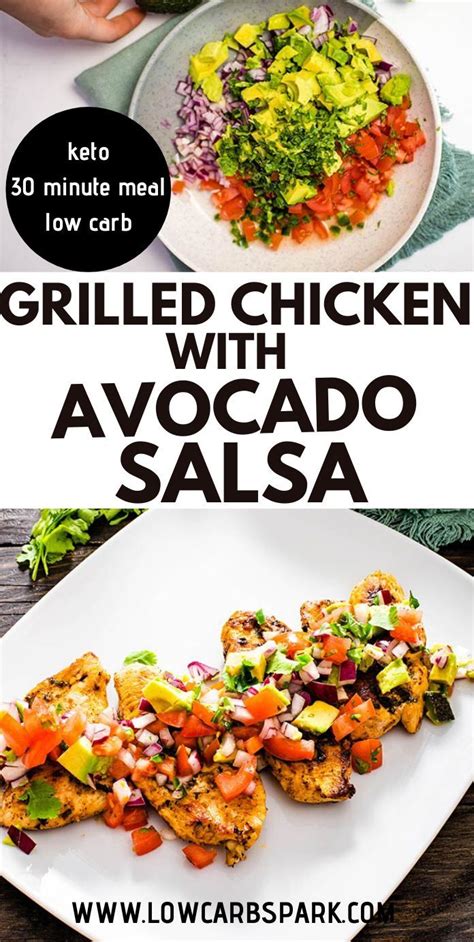 1 avocado, peeled and finely chopped. Cilantro Lime Grilled Chicken with Avocado Salsa | Recipe ...