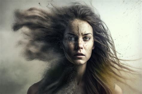 Premium Ai Image Fading Beauty Portrait Of A Woman Turning To Dust