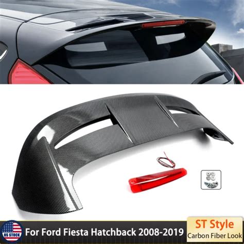 Carbon Fiber St Style Roof Spoiler Top Wing For 2008 2019 Ford Fiesta