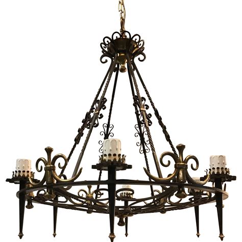 Look for wrought iron chandeliers that are strong and durable from many good suppliers. Large Matching Pair Wrought Iron Chandelier Bronze 6 light ...