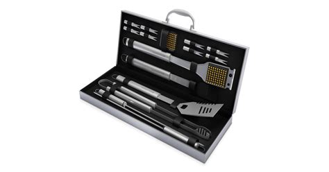 bbq grill tool set — 16 piece stainless steel barbecue grilling accessories kit best ts for