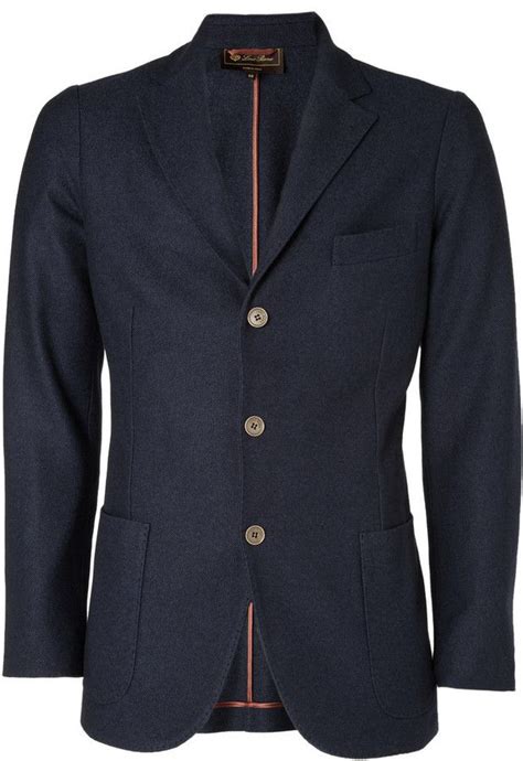 Loro Piana Navy Cashmere And Silk Blend Unstructured Blazer Blazers