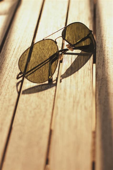 sunglasses with polarizer on wooden table stock image image of wood wooden 45533405