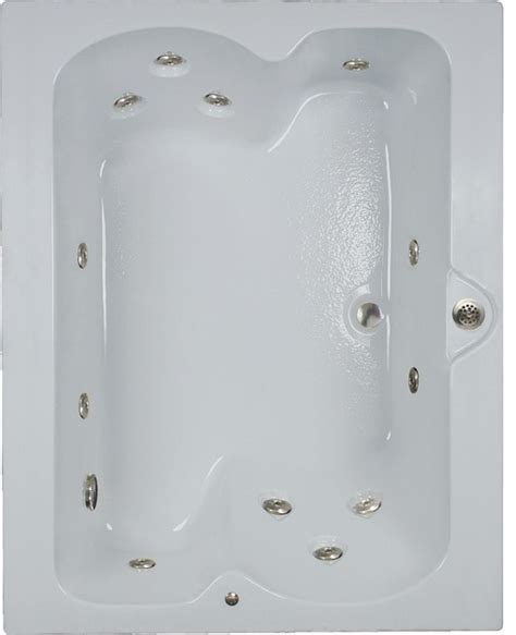 60 x 60 corner tub. 60"L x 48"W combination baths Elite White Whirlpool and ...