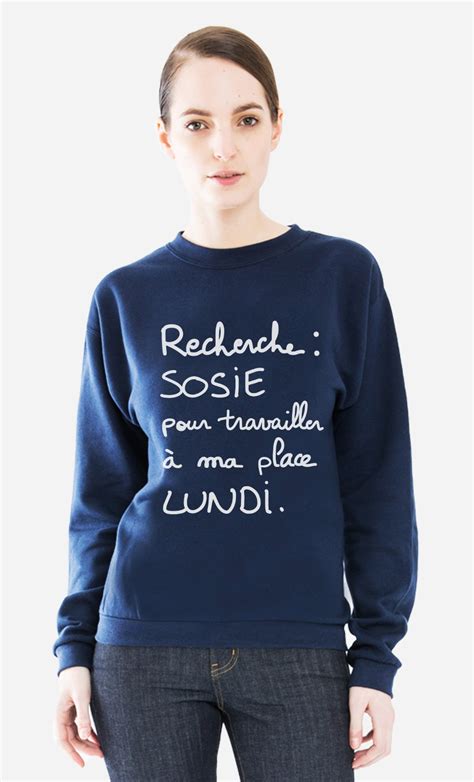 Bénéficiez de la livraison gratuite ! Sweat Femme Recherche Sosie phrases drôles - Wooop