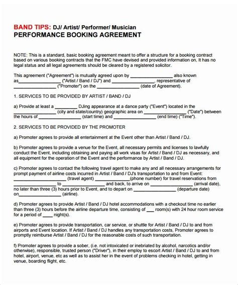 Artist Management Contract Template Lovely 12 Sample Artist Contract