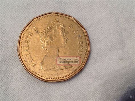 The $1 hong kong dollar coin type queen elizabeth ii features a portrait of the monarch on the reverse side. 1987 Coin Canada Canadian Loon Loonie Queen Elizabeth Ii ...