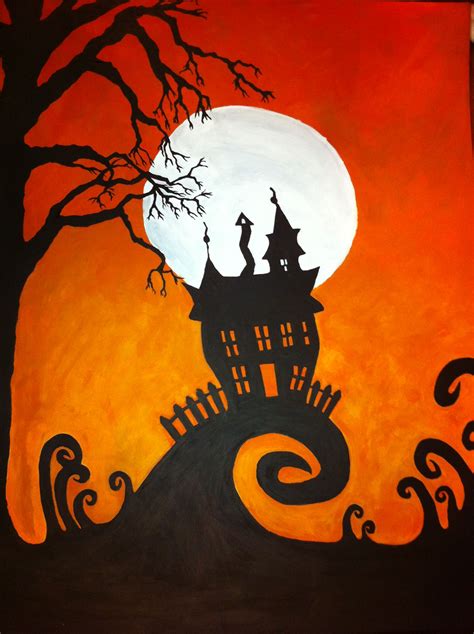 Pin By Amanda Hendrix On Things Ive Made Halloween Canvas Halloween