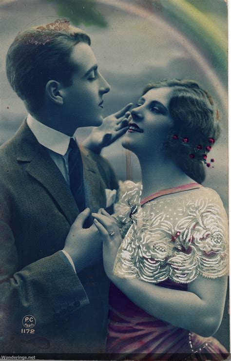 1920s Colorized Romantic Postcards Vintage Couples Vintage Postcards