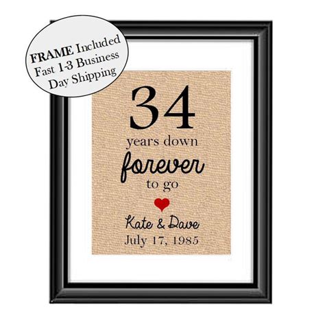 34 Year Wedding Anniversary T 34th Wedding Anniversary Etsy