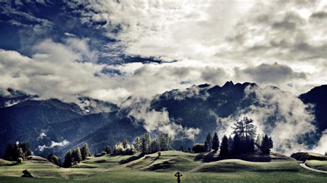Обои Тироль 5k 4k 8k Австрия горы луга облака Tirol 5k 4k