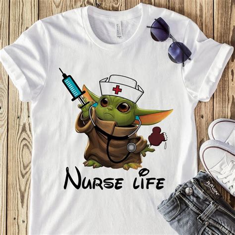 Official Baby Yoda Nurse Life Shirt Hoodie Tank Top And Sweater