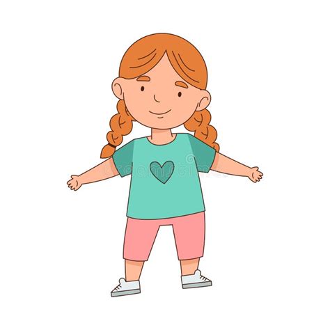 Cute Little Girl Open Arms Stock Illustrations 79 Cute Little Girl