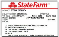 Your state farm agent will need to confirm the information you provided in your quote, such as your name, address, driver's license number, social security number. Frequntly Asked Questions at Luxury Car Rental USA