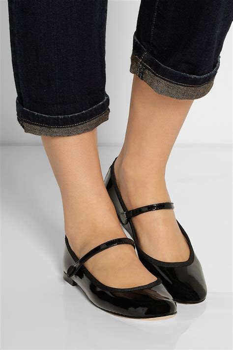 Repetto Lio Patent Leather Mary Jane Ballet Flats In Black Lyst