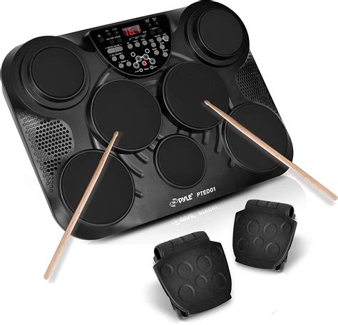 Buy Pyle Portable Drums Tabletop Drum Set Pad Digital Drum Kit