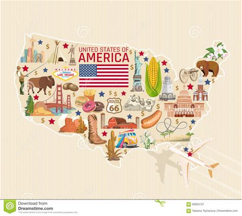 Welcome To Usa Detailed Card United States Of America