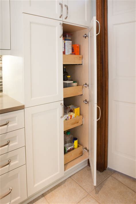 Cabinet Pantry 4 Roll Out Trays Transitional Kitchen Dallas By