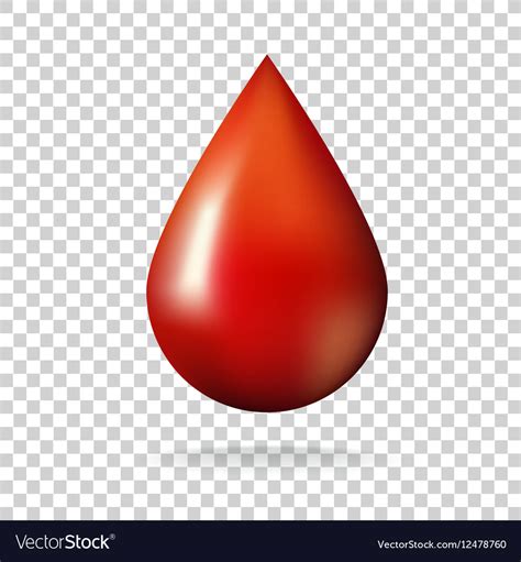 Drop Of Blood On Transparent Background Royalty Free Vector