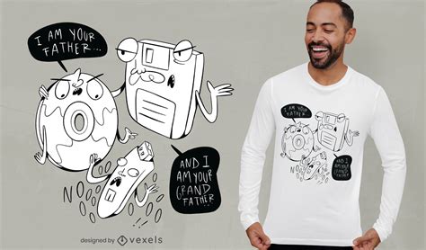 Descarga Vector De Diseño De Camiseta Con Tecnología USB Y Disco CD