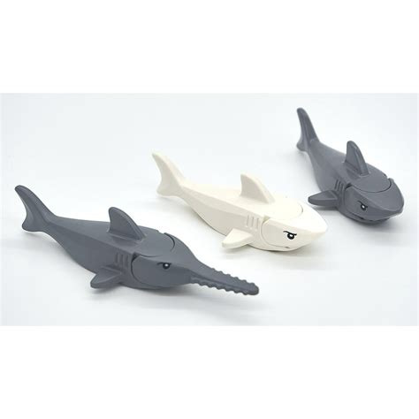 Lego Shark And Sawfish Combo Pack With Gills And Printed Eyes 1x Dark