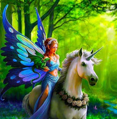 Unicorn Unicorn And Fairies Unicorn Fantasy Fairy Art