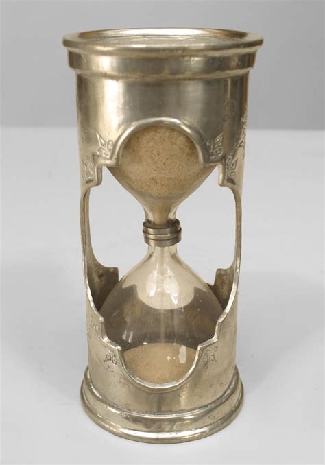 English Renaissance Clockmechanical Hour Glass Silver Plate