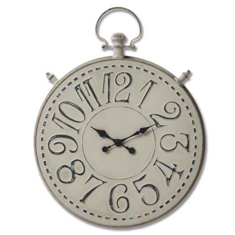 Product titlemetal skeleton pocket watch style wall clock with ro. Large Grey Pocket Watch Wall Clock | Clock | HomesDirect365