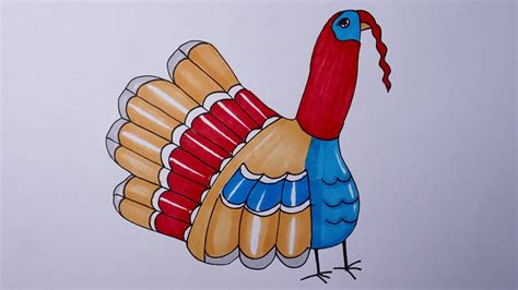 How To Draw A Turkey With Your Hand Youtube