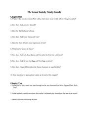 Great gatsby study guide answer. Gatsby 4-6 study guide - ELAALRL1 The student identifies analyzes and applies knowledge of the ...