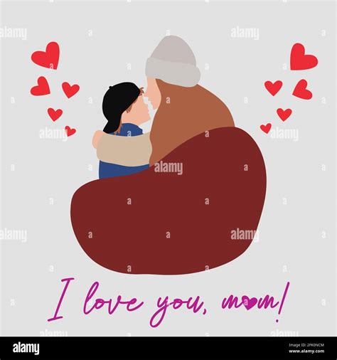 Feliz Día De Las Madres Ilustración Vectorial Con Hermosa Mujer Y Niño Imagen Vector De Stock
