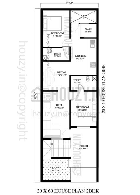 20 X 60 House Plans West Facing Houzyin