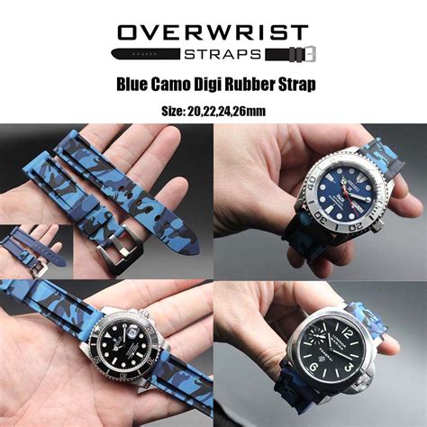 Blue Camo Digi Rubber Strap Overwrist