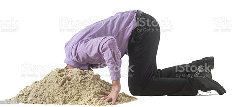 Denial Dont Put Your Head Burried In Sand Stock Photo Download Image
