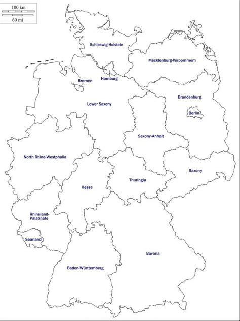 Mapa En Blanco De Alemania Mapa De Contorno Y Mapa Vectorial De Alemania