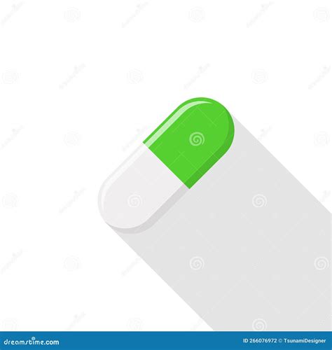 Green Pill Capsule, Medicine, Vector Mark Symbols Green Style. Isolated