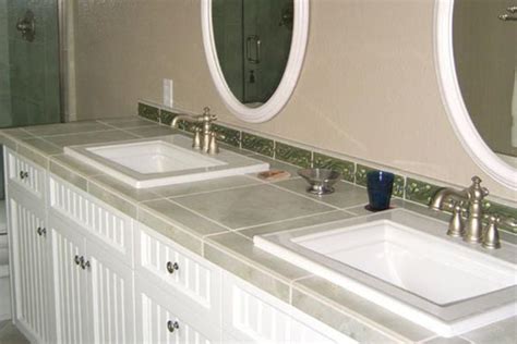 Whereas tile countertops and laminate countertops were popular before, granite countertops are extremely popular these days and for good reason. Tile Bathroom Countertops - Liberty Home Solutions, LLC