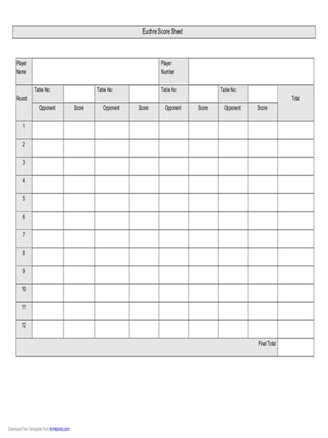2024 Euchre Score Cards Template Fillable Printable Pdf And Forms