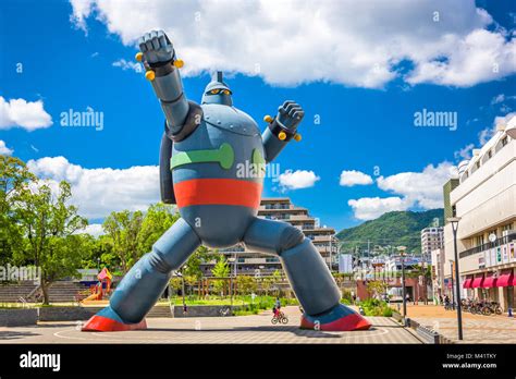 Kobe Japan August 22 2015 The Gigantor Robot Monument At Shin