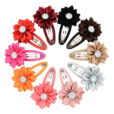 Buy Girls Bb Clips Cute Mini Ribbon Flower With