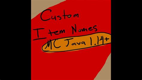 How To Give Items Custom Names In 114 Youtube