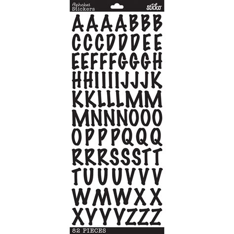 Chinese loanwords were written the same as they were in … Sticko Large Black Marker Alphabet Stickers, 82 Piece - Walmart.com ...