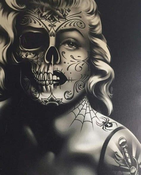 Dia De Los Muertos Marilyn Flesh82 Sugar Skull Art Skull Art