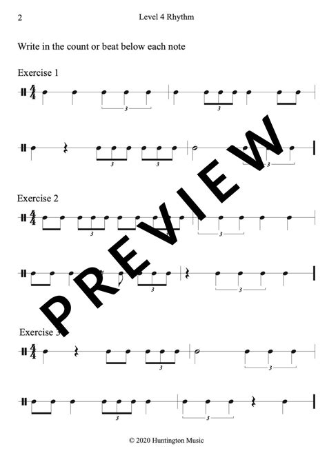 Rhythm Worksheets Level 4 — Huntington Music