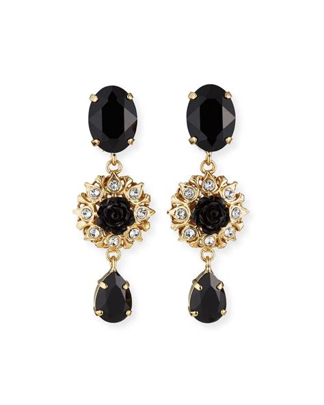 dolce and gabbana crystal 3 drop earrings dolcegabbana dangly earrings crystal drop earrings